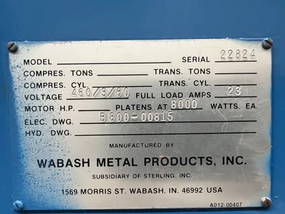 USED WABASH WABASH 30-2424-2STM PRESS