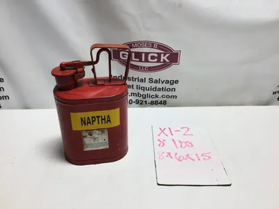 Naptha Vintage Red Metal Safety Can For Flammables Flame Arrester Trigger-Handle