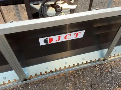New JCT 84” Plow Blade Skid Steer Attachment, Universal Quick Attach, Hydraulic Angle, Spring Trip, ...