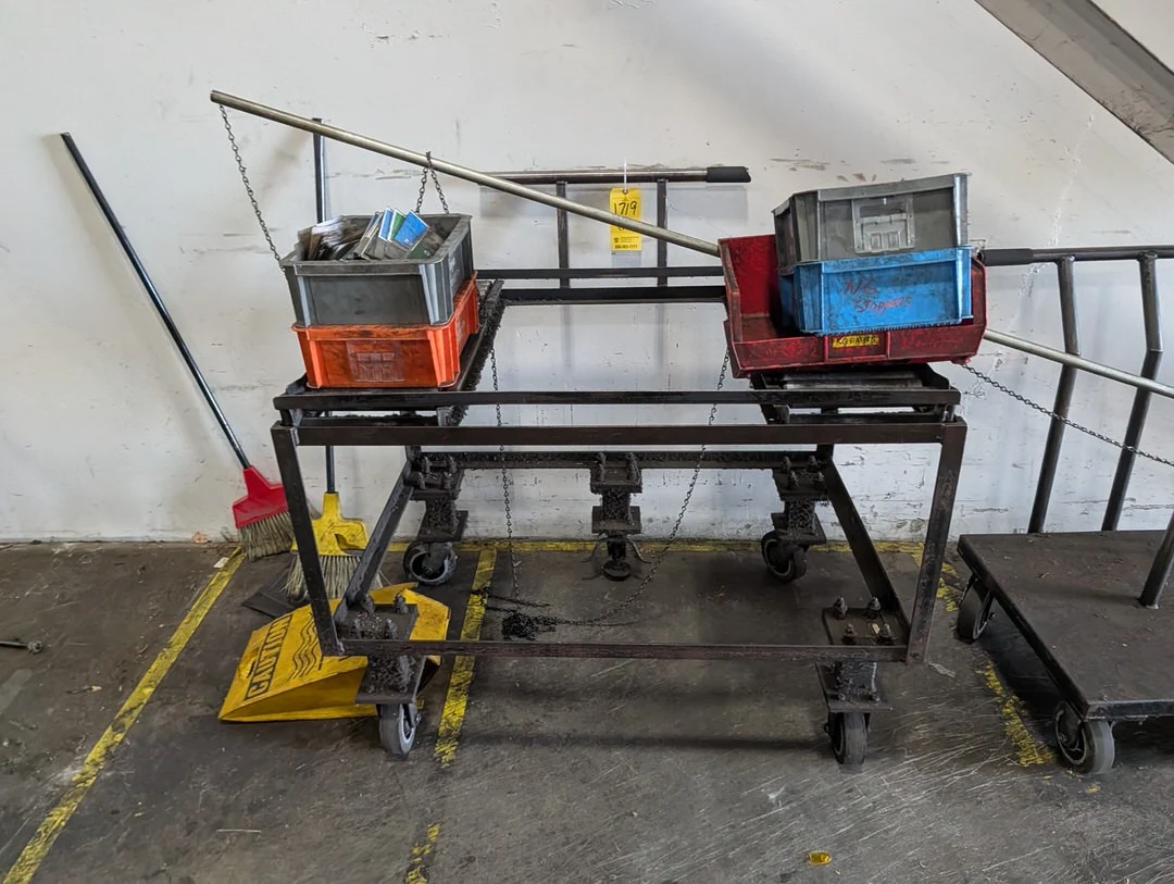 (7) Rolling Roller Conveyor Carts (Contents Excluded)