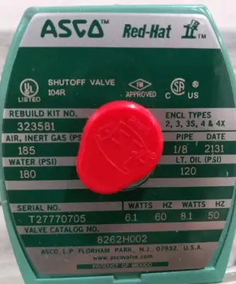 Asco 8262H002 Solenoid Valve Loc 6C24/1