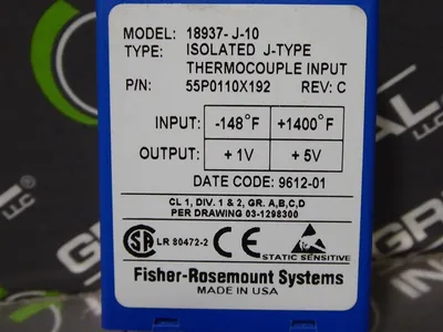 Fisher Rosemount 18937-J-10 Thermocouple Input Relay 55P0110X192 Rev. C Used