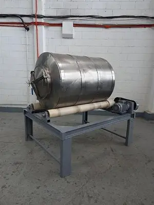 Stainless steel rotary drum powder mixer