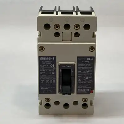 USED SIEMENS CIRCUIT BREAKER 30A 600V 3 POLE TYPE HEG FRAME EG