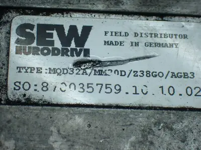 USED SEW EURODRIVE MQD32A/MM20D/Z38GO/AGB3
