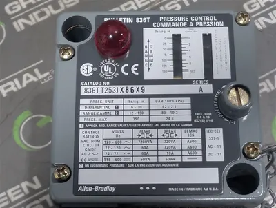 Allen Bradley 836T-T253JX86X9 Pressure Control Unit Rev. 8 12-150 PSI New NIB