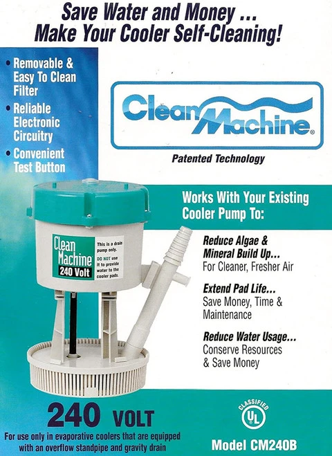 Mastercool CM240B Clean Machine Water Filter PURGE ONLY Evap Cooler Pump, 240V [New, Stocked at Amazon Fulfillment]