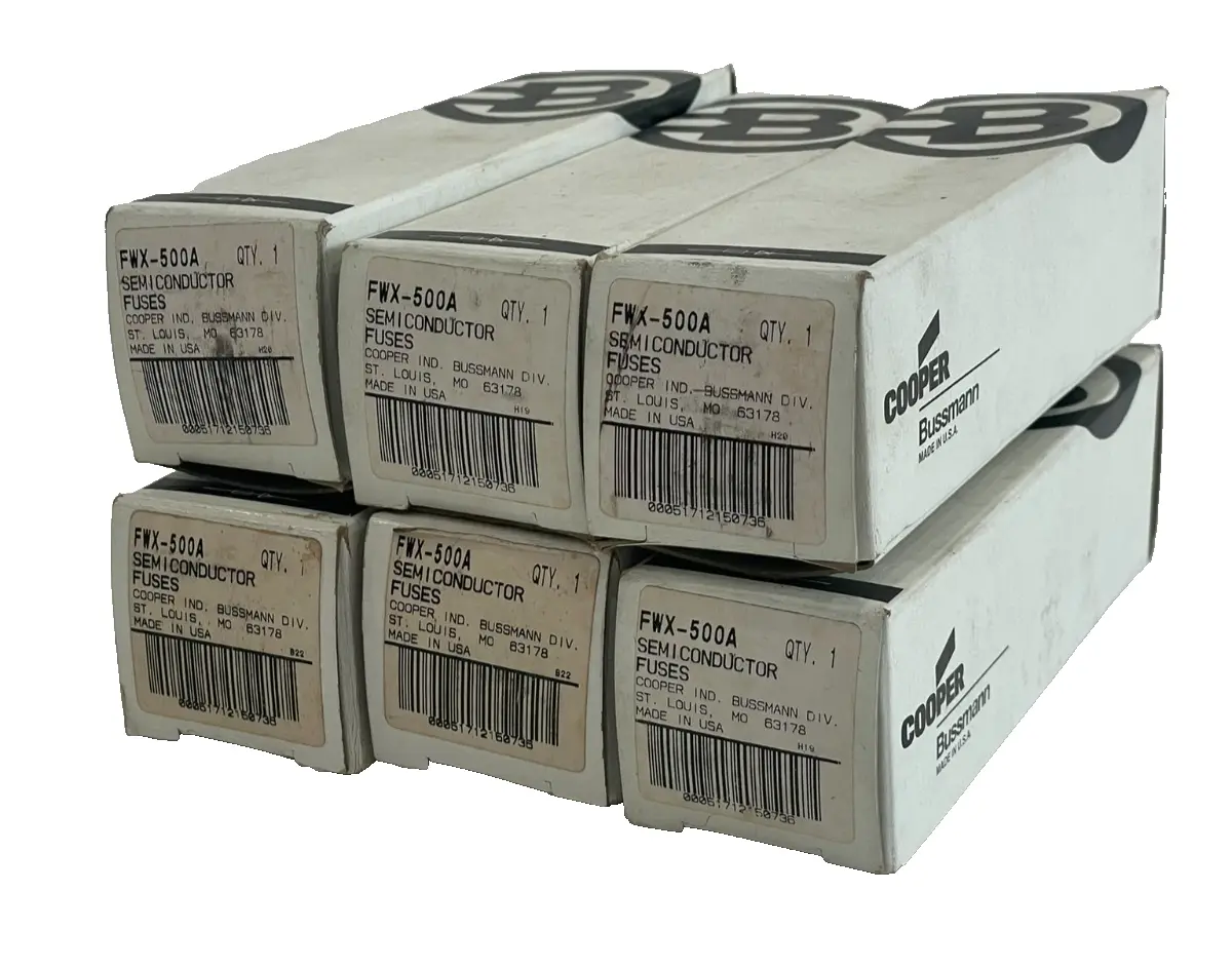 NEW LOT OF 6 COOPER/BUSSMANN FWX-500A SEMICONDUCTOR FUSE FWX500A