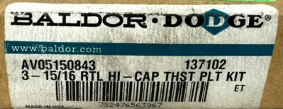 NEW BALDOR DODGE 137102 RTL HI-CAP THRUST PLATE KIT 3-15/16" AV05150843