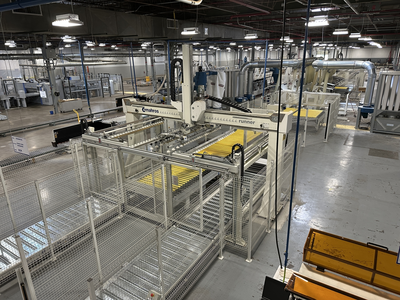 Stefani Evolution SSB Double-Sided Edgebander w/ Mahros Automatic Vacuum Loading & Unloading