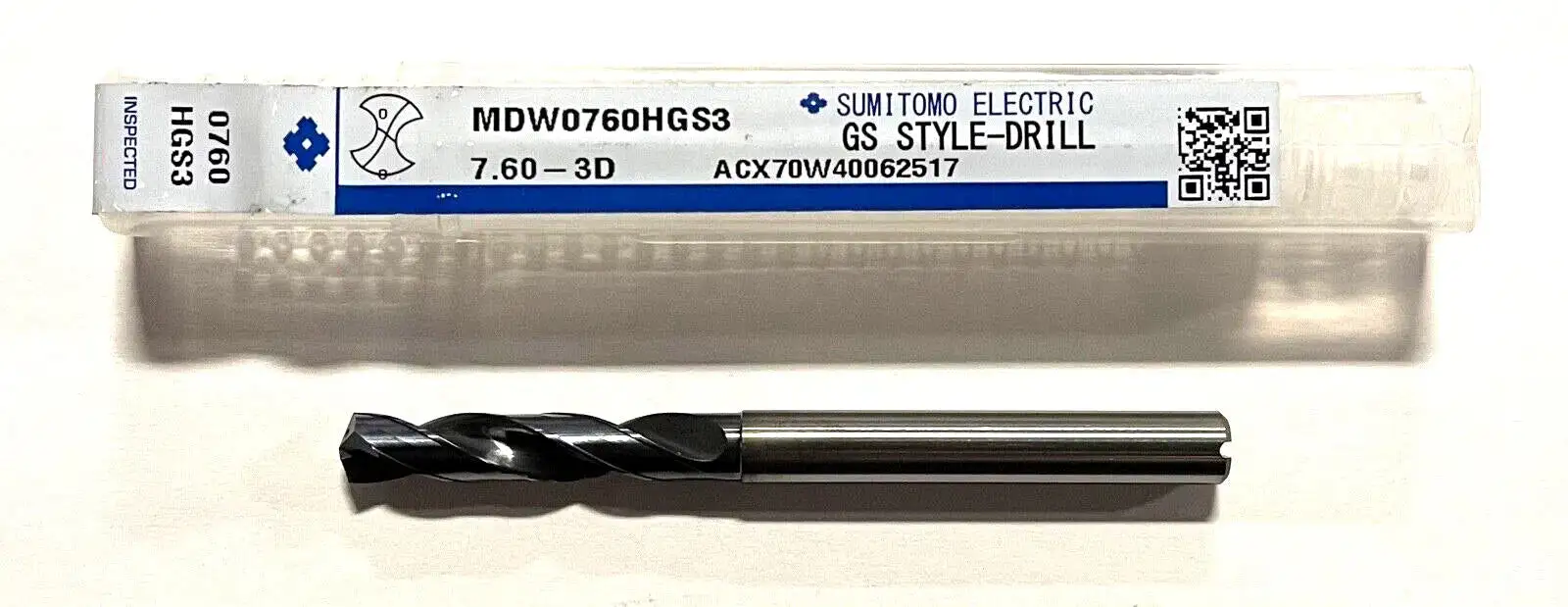 Sumitomo 7.6mm Solid Carbide Drill DEX Coating Coolant Thru 135°