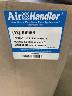 Air Handler 6B956 Pleated Air Filter 16x20x2 -NIB of 12