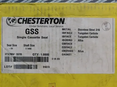 Chesterton 130709 GSS Single Cassette Seal Seal Size -20 Shaft Size 2.5 New