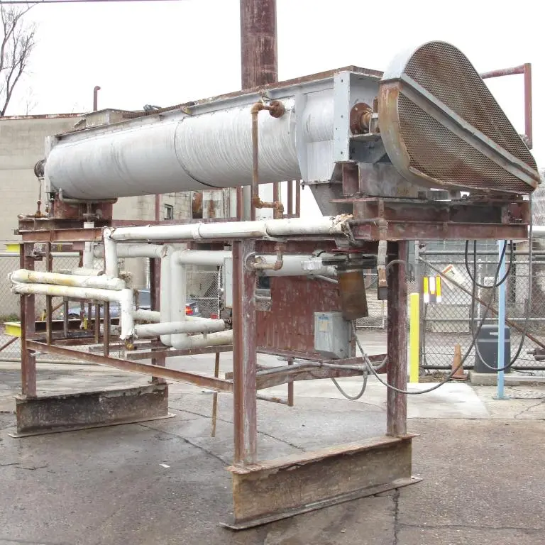 SPC6056  Industrial Process Dryer Twin 12"dia x 128" long, screw dryer, Stainless Steel