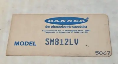 BANNER SM812LV PHOTOELECTRIC SENSOR. Loc5D11