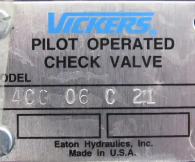 REFURBISHED VICKERS 4CG-06-C-21 CHECK VALVE 4CG-06-C-21
