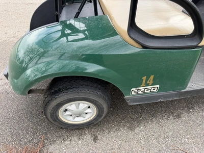 (1) 2015 E-Z-Go golf cart with a Kawasaki gas engine, includes Club canopy and ball washer, fold-dow...