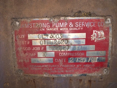 Nash Armstrong Vacuum Pump Size CL3003 Pos.