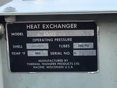 Used THERMAL TRANSFER AO-25 Heat Exchangers British Columbia CA | Lenmark #261738