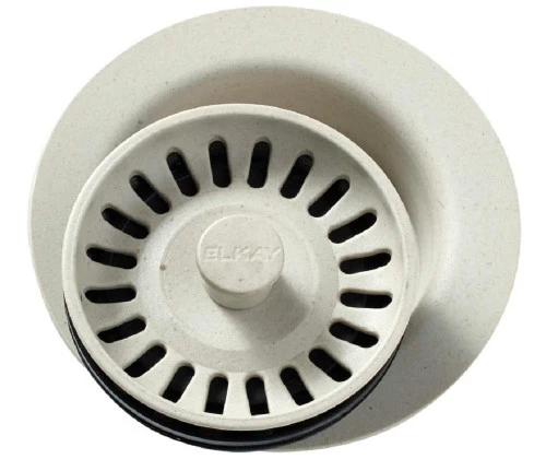 Elkay LKQD35BQ Plastic Disposer Flange with Basket Strainer and Stopper, Bisque [New]