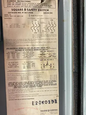 Used SQUARE D H361AWK Miscellaneous Equipment (Electrical & Power) | Surplus Asset Holdings #1197833