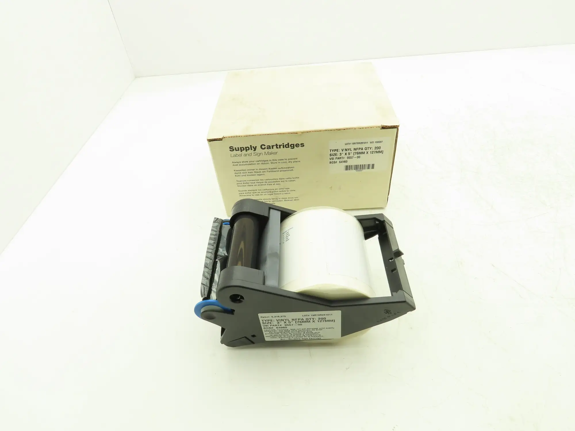 Brady 64960 Supply Cartridges For Label And Sign Maker 3" X 5"