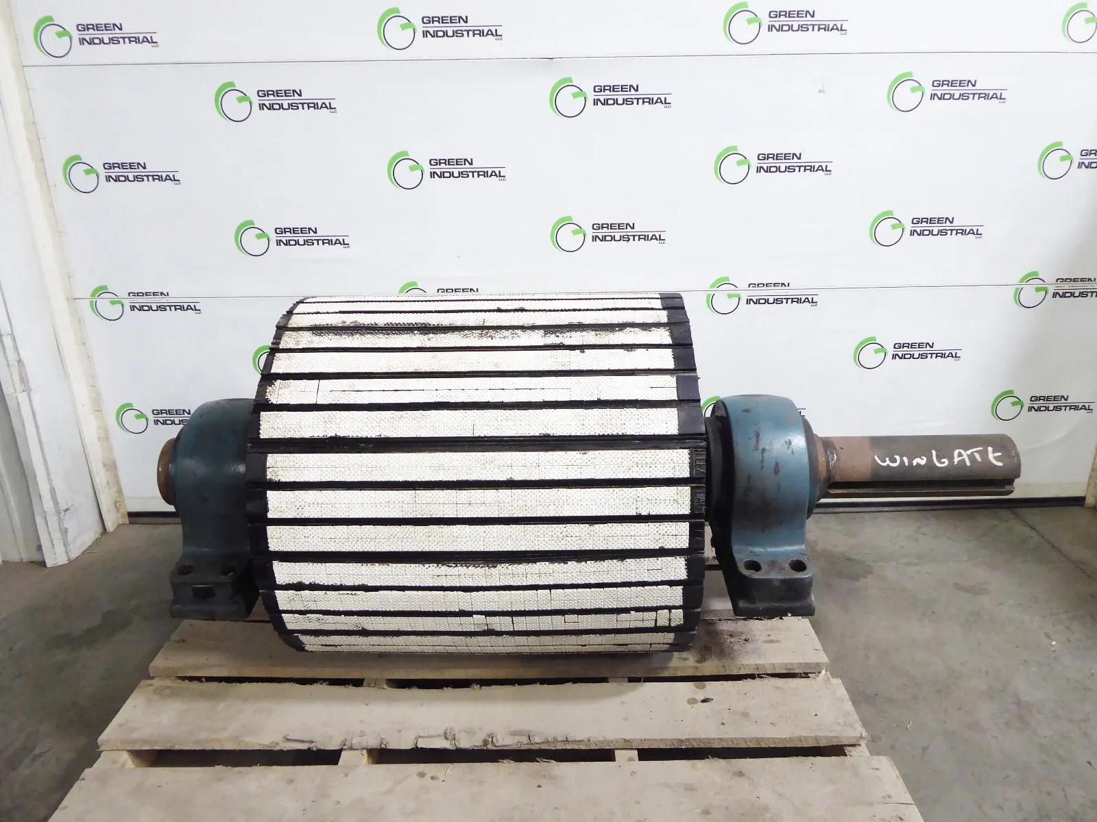24" Diameter Crown Face Conveyor Pulley Drum Assembly 60" Shaft Used