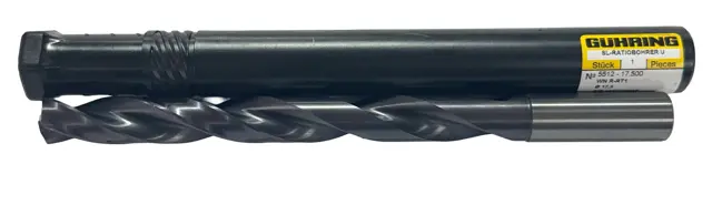 Guhring 17.5mm Solid Carbide Drill 7xD nano-FIREX Coating 2 Flute Coolant Thru
