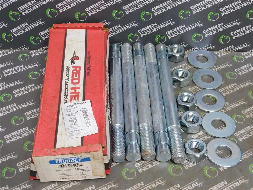 Box of 5 TW Ramset/Red Head TruBolt Wedge Anchors 1 X 12 Drill Size 1" New