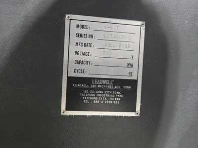 2018 Leadwell V-50i VMC w/ 30-Slot ATC, Conveyor, Fanuc Oi-MF Controller