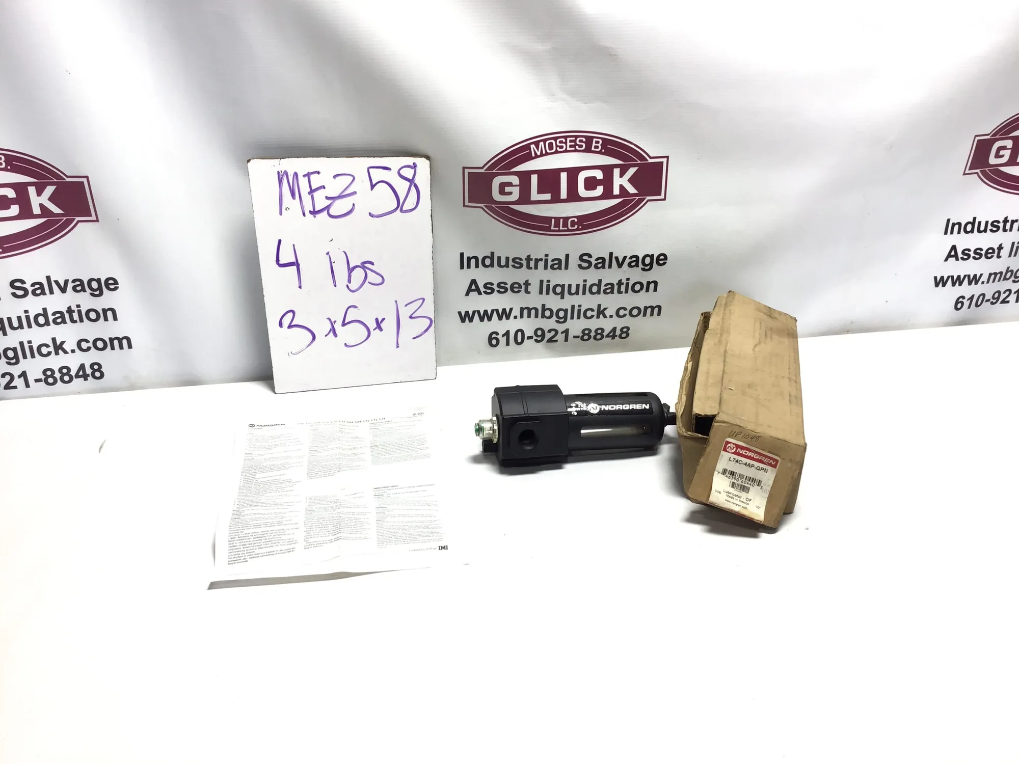L74C-4AP-QPN : Norgren Excelon Lubricator, Oil-Fog, 1/2″ NPT, Manual Drain