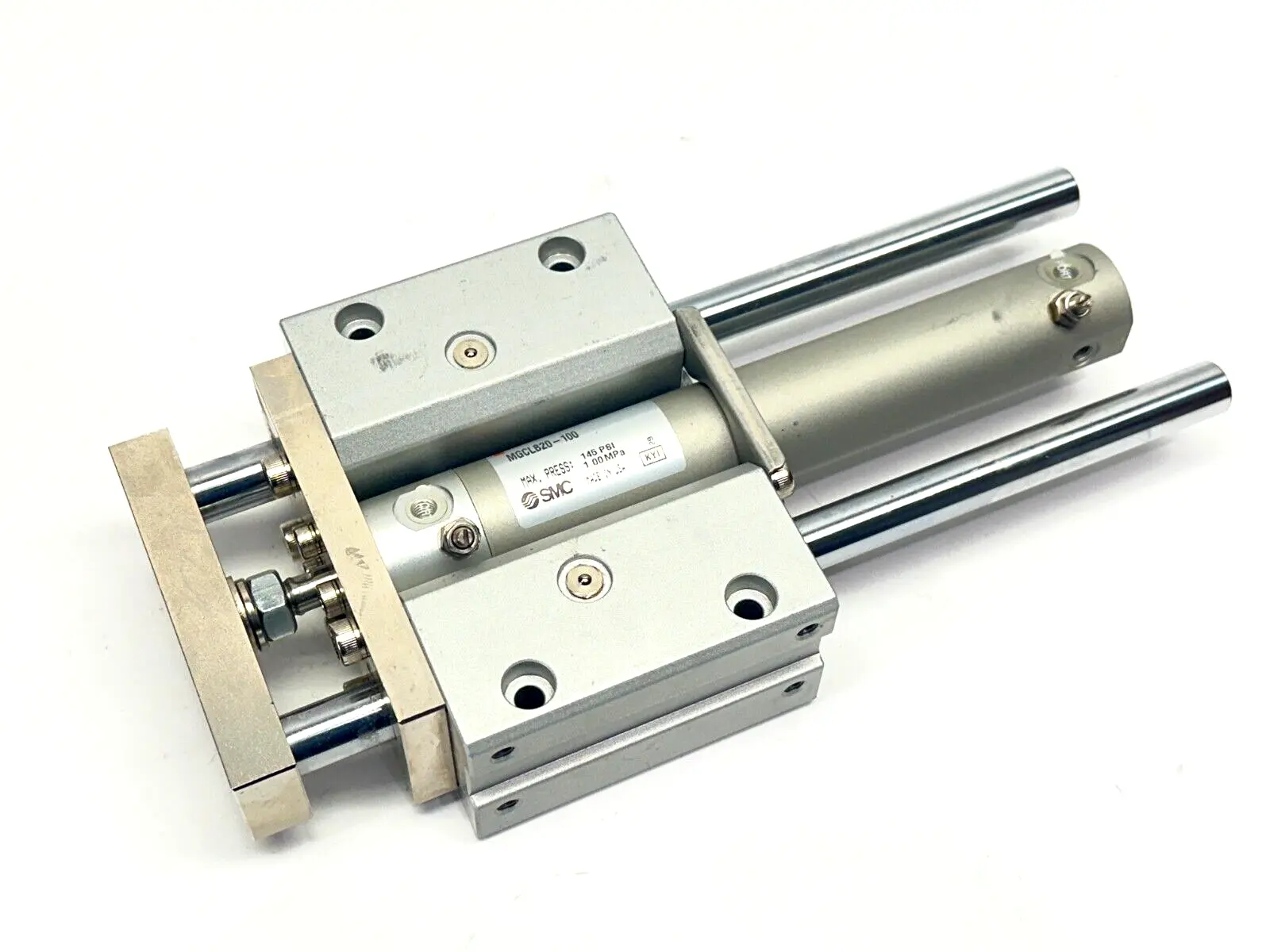 MGCLB20-100 | SMC  Guided Pneumatic Cylinder 20mm Bore 100mm Stroke - Used