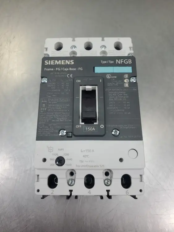 Used Siemens NFK3B150 3-Pole Circuit Breaker, 150A, 220-690V Circuit Breakers South Carolina US | Palmetto Automation #1159929