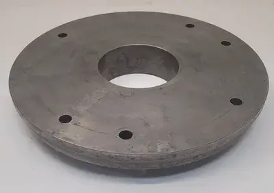LATHE CHUCK BACK PLATE – 12-1/2IN OD, 4IN CENTER HOLE, 2IN THICKNESS
