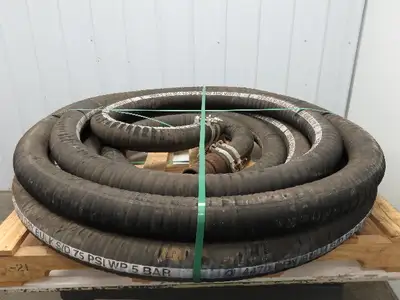 Jason 4470 Dry Bulk Material Suction Hose 3" ID x 73' Gum Rubber 75 PSI