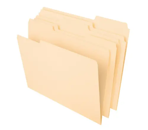 Office Depot File Folders, 1/3 Tab Cut, Letter Size, Manila, Pack Of 100