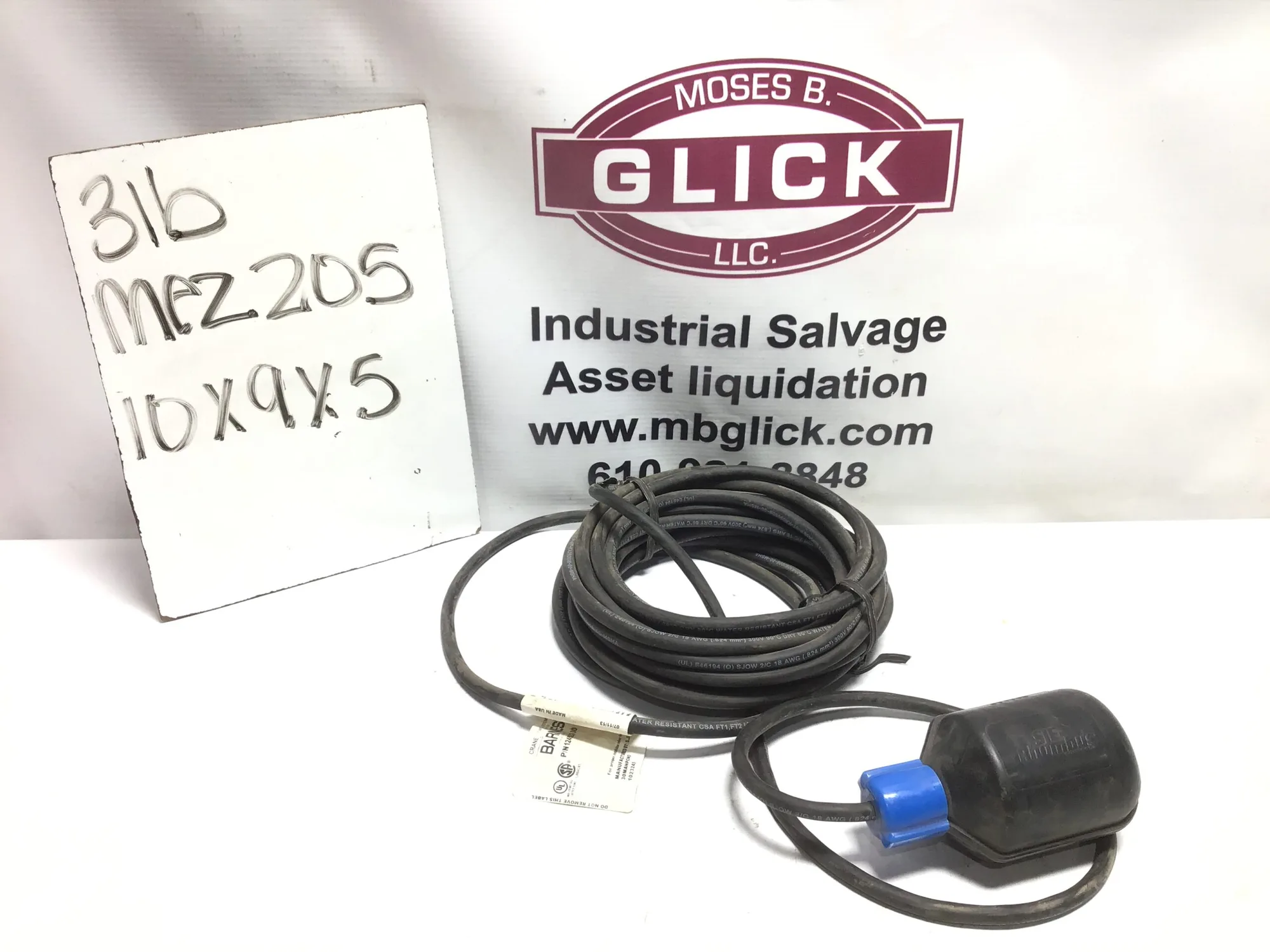 SJE Rhombus MilliAmpMaster Wide Angle Float Control Switch 124522-30