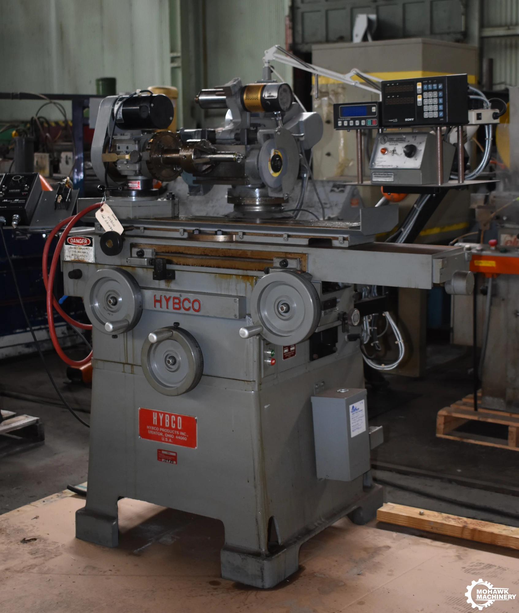 3000 HYBCO FORM RELIF CYLINDRICAL TOOL & CUTTER GRINDER w/INTERNAL GRINDING SPINDLE - SONY DIGITAL READOUTS - HYBCO DRILL POINTER WORKHEAD