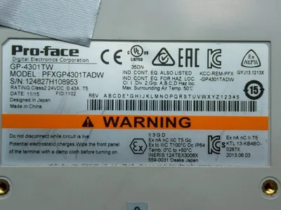 Used PROFACE GP4301TW Electrical Panels | HGR 24 #742066