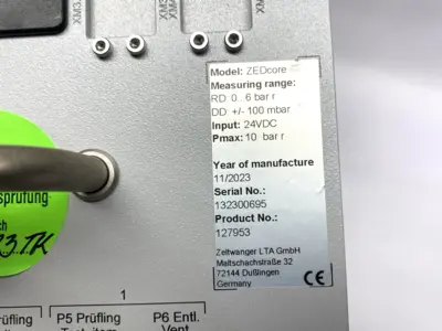 USED ZELTWANGER ZEDCORE LEAK TEST MEASURING MODULE RD: 0...6BAR DD: +/-100MBAR