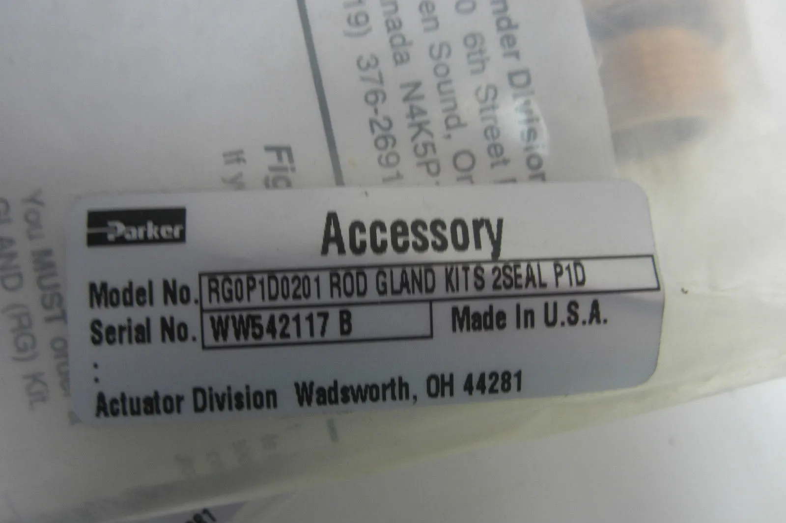 NEW PARKER RG0P1D0201 ROD GLAND KIT