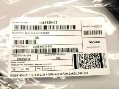 1451320403 | Molex  Micro-Fit 4, TPA-to-MicroFit TPA Cable Assembly 300mm 25 PACK - New