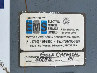 100/25 hp, 575 volts, 1780/890 rpm, 444TS Electric Motor Type HSB