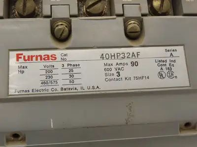 Furnas 40HP32AF Contactor Motor Starter 3Ph 600v 50Hp Ser A Coil 120v