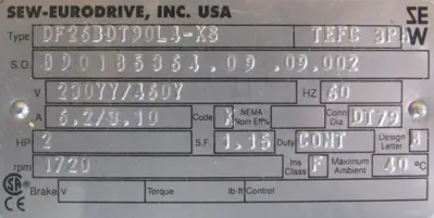 NEW SEW EURODRIVE S67D26BDI90L4-KS GEAR MOTOR 13.73:1 DF26BDT90L4-KS 230/460V