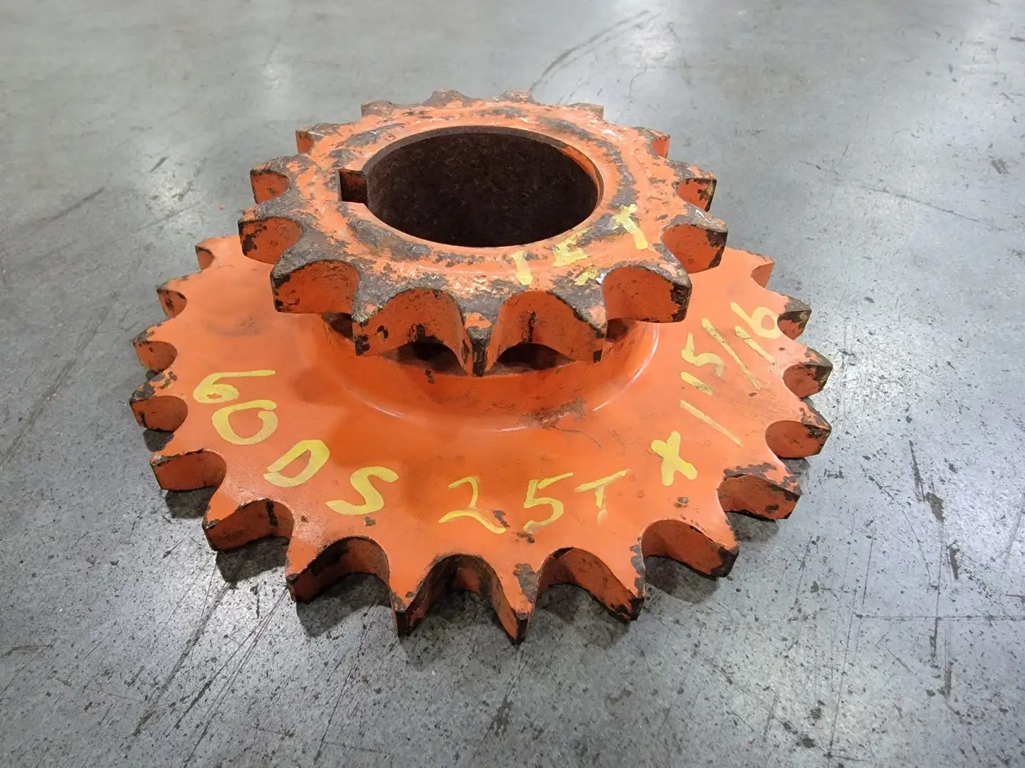 Roller Chain Sprocket DS60B1560B25115, Double Single, Size 60, 15/ 25 Teeth