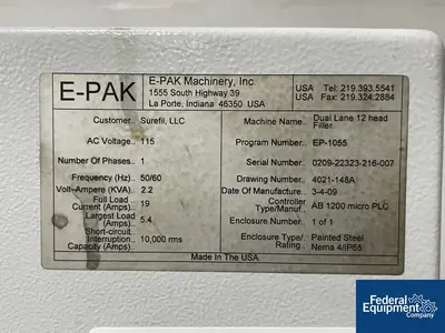 USED E-Pak Machinery E-Pack Machinery 24-Head Liquid Filler