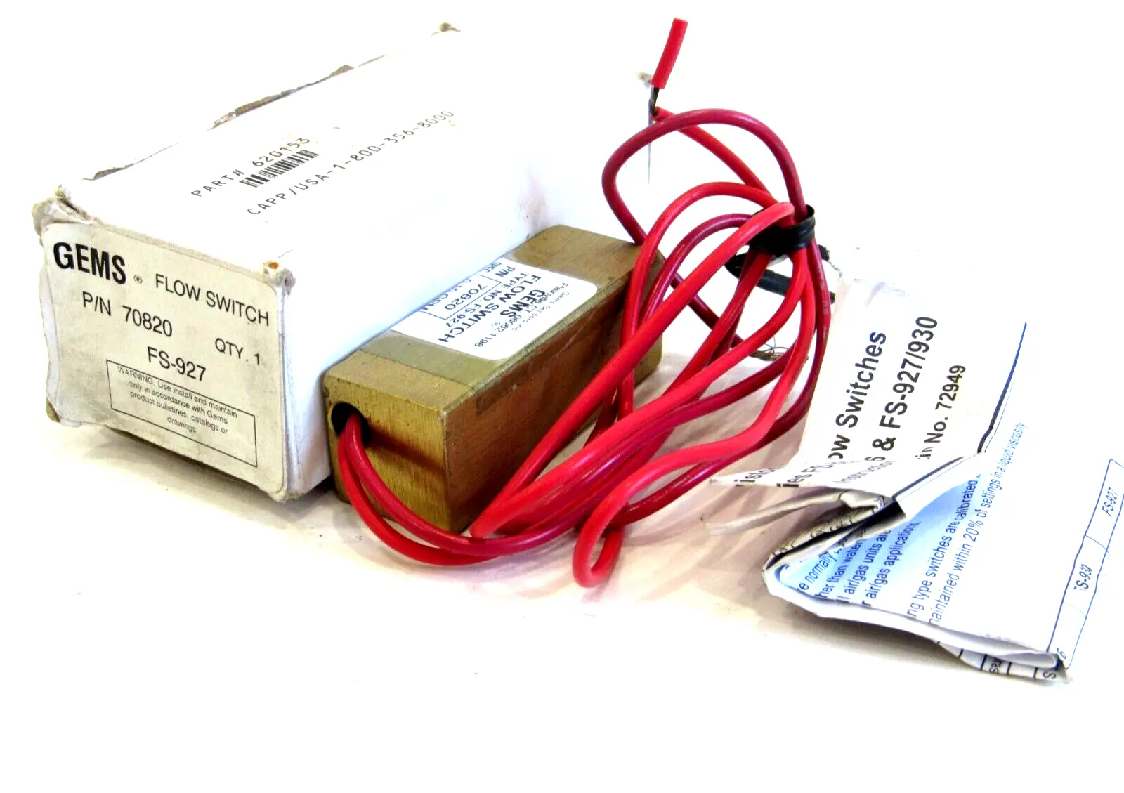NEW GEMS 70820 FLOW SWITCH FS-927