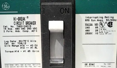 NEW GENERAL ELECTRIC THED124015 CIRCUIT BREAKER