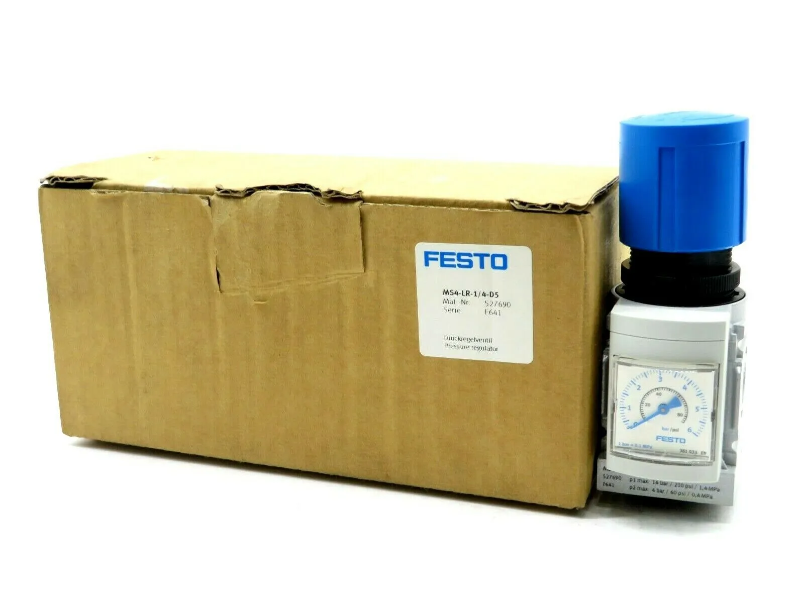 NEW FESTO MS4-LR-1/4-D5 PRESSURE REGULATOR MS4LR14D5